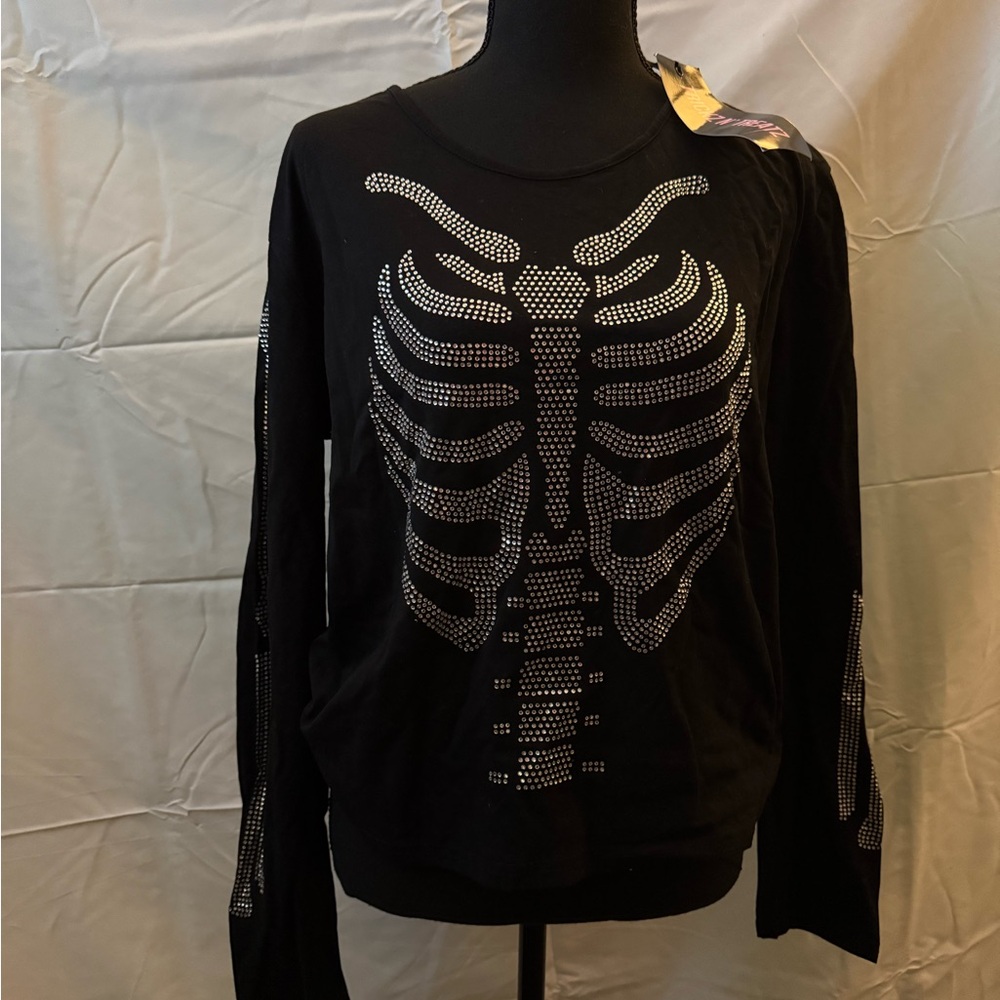 Dolls Kill Black Skeleton Top